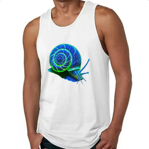Camiseta Regata Caramujo blue florescente - Imagem 4