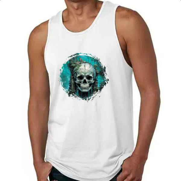 Camiseta Regata Casa em cranio de caveira - Imagem 4