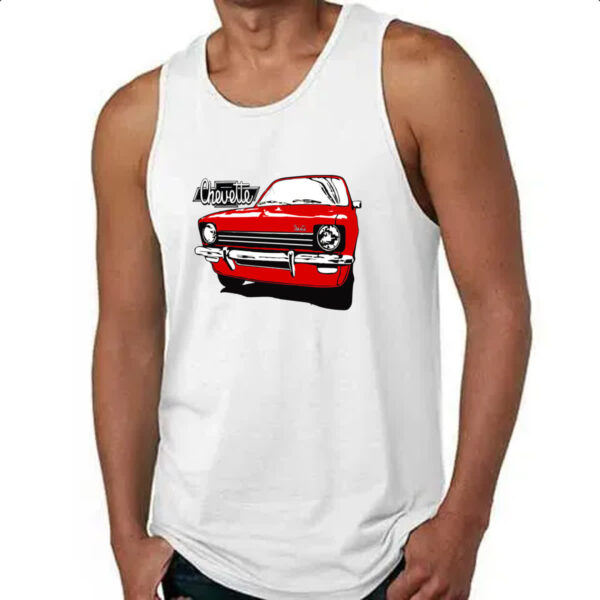 Camiseta Regata Chevette vermelho primeira geracao pintura - Imagem 4
