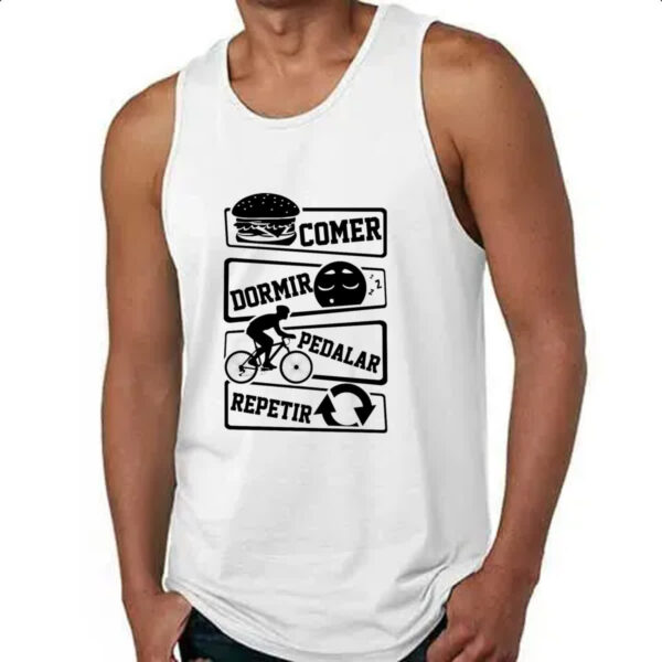 Camiseta Regata Comer Dormir Pedalar Repetir - Imagem 4
