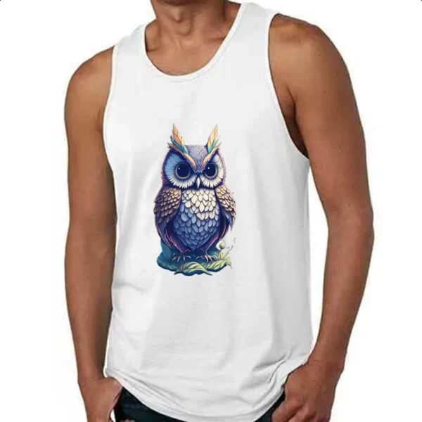 Camiseta Regata Coruja Fantasy Art Neon - Imagem 4