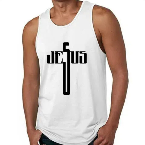 Camiseta Regata Crucifixo nome de Jesus - Imagem 4