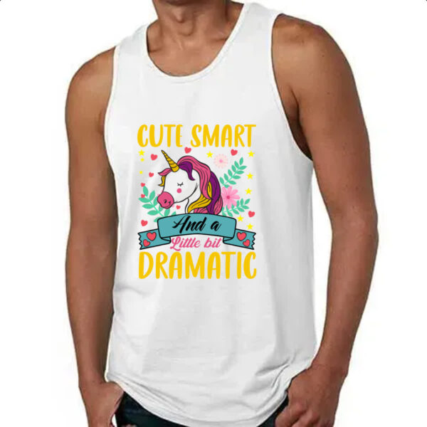 Camiseta Regata Cute smart and litle bit dramatic unicornio - Imagem 4