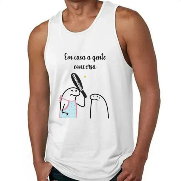 Camiseta Regata Dia das maes Flork em casa a gente conversa - Imagem 4