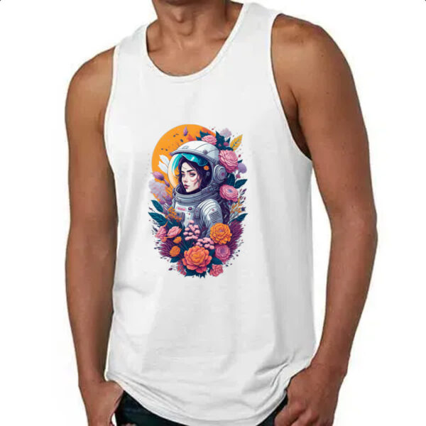 Camiseta Regata Diva Astronaulta Flores espaciais - Imagem 4