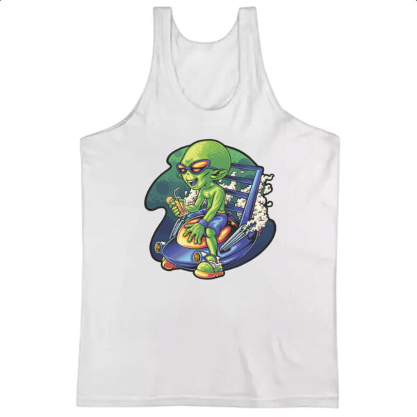 Camiseta Regata Alien relaxando de ferias