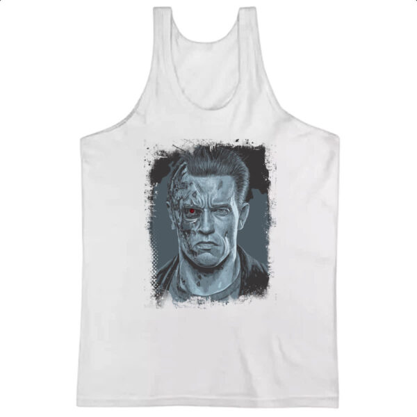 Camiseta Regata Exterminador face machucada olho vermelho