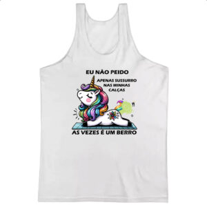 Camiseta Regata Eu nao peido unicornio