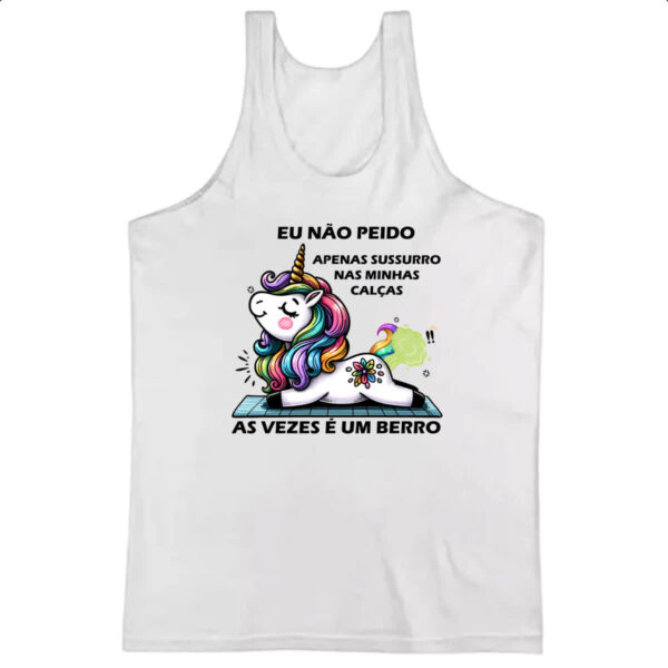 Camiseta Regata Eu nao peido unicornio