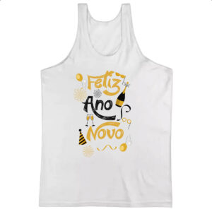 Camiseta Regata Feliz ano novo elementos
