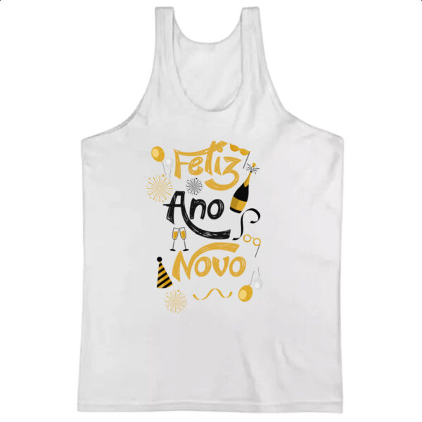 Camiseta Regata Feliz ano novo elementos