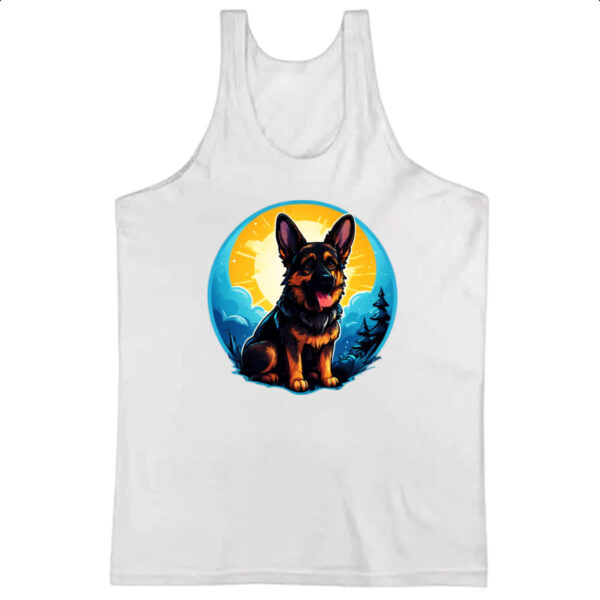 Camiseta Regata Filhote pastor alemao sunset art