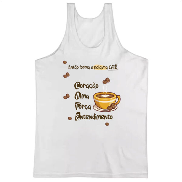 Camiseta Regata Forma a palavra CAFE