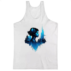 Camiseta Regata Garota futurista silhueta