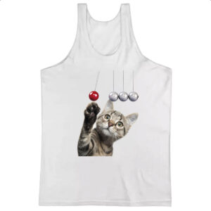 Camiseta Regata Gatinho brincando com pendulo