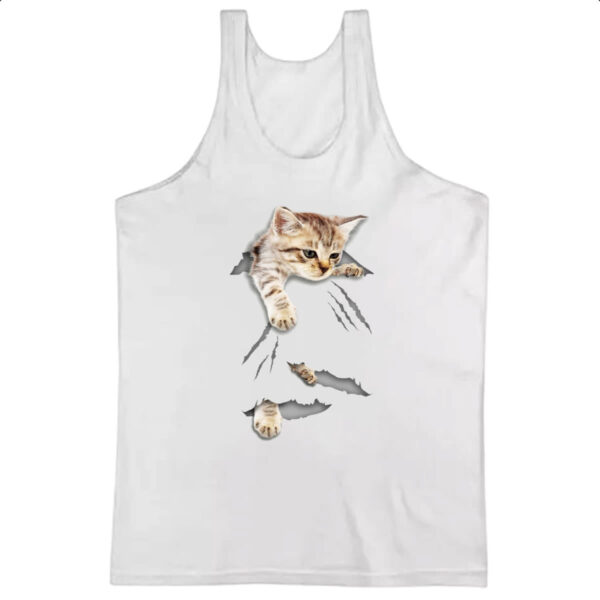 Camiseta Regata Gatinho saindo pra fora
