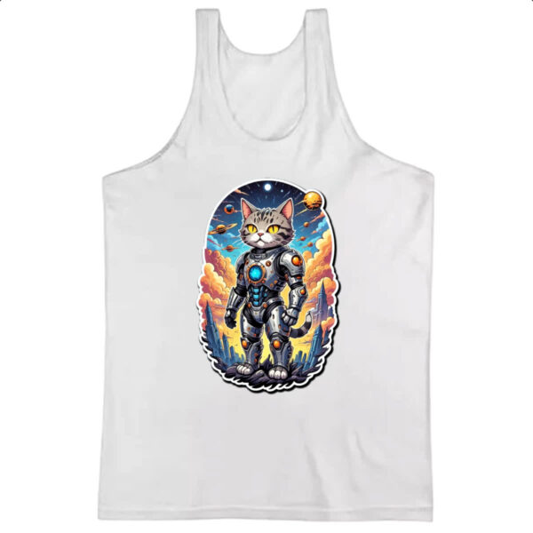 Camiseta Regata Gato ciborgue espacial