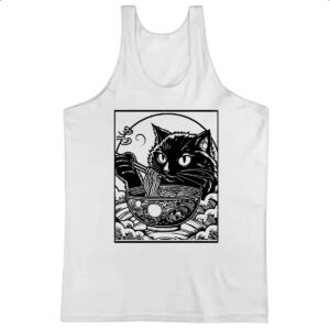Camiseta Regata Gato comendo lamen
