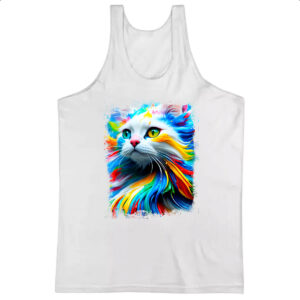 Camiseta Regata Gato Splash Art Color