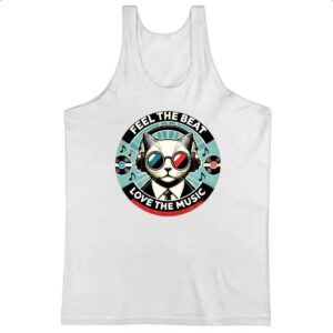 Camiseta Regata Gato feel the beet love music