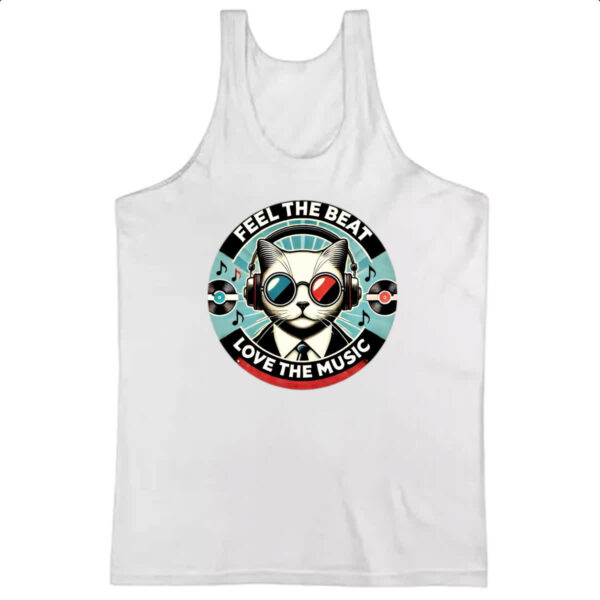 Camiseta Regata Gato feel the beet love music