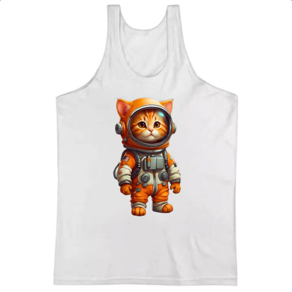 Camiseta Regata Gato fofo amarelo astronauta