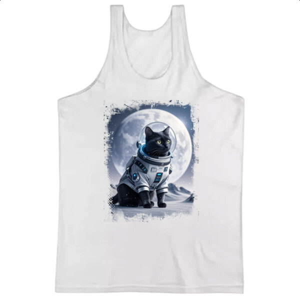 Camiseta Regata Gato preto astronauta
