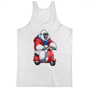 Camiseta Regata Gorila albino na scooter