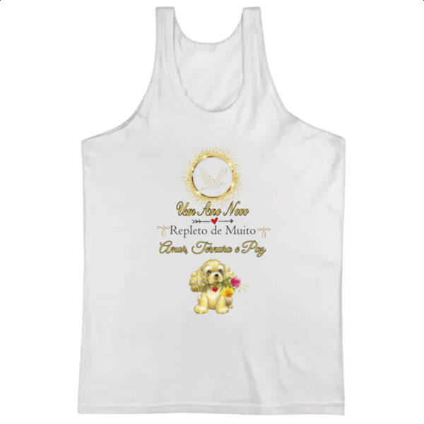 Camiseta Regata Ano Novo Cachorro Fofo