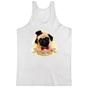Camiseta Regata I love pug