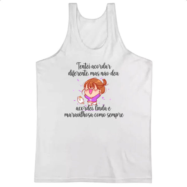 Camiseta Regata Ironico tentei acordar diferente