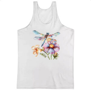 Camiseta Regata Libelula na flor