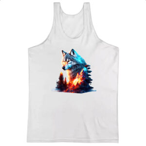 Camiseta Regata Lobo brilhante terreno rochoso
