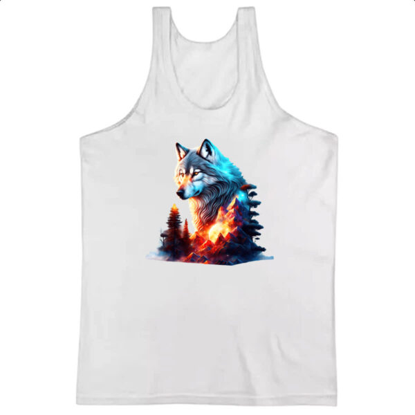 Camiseta Regata Lobo brilhante terreno rochoso