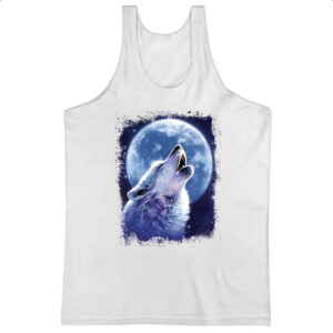 Camiseta Regata Lobo uivando ao luar