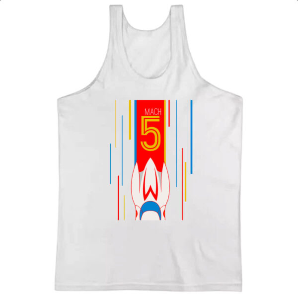 Camiseta Regata Mach 5 banner e listras