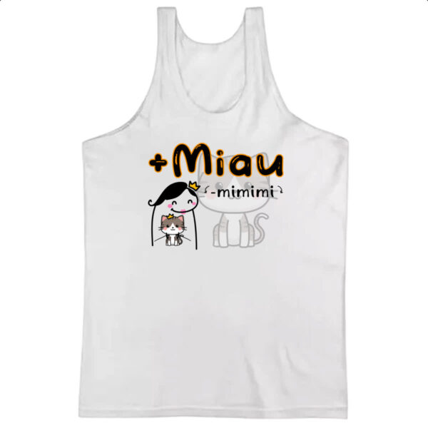 Camiseta Regata Mais miau e menos mimimi