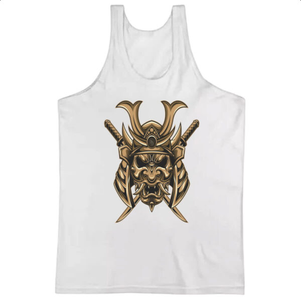 Camiseta Regata Mascara de Samurai Dourada
