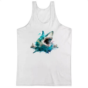 Camiseta Regata Megalodonte aquarela 3
