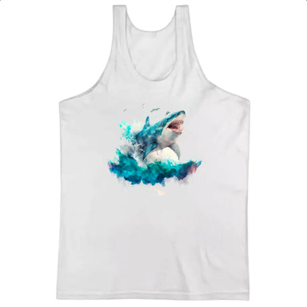 Camiseta Regata Megalodonte aquarela 4
