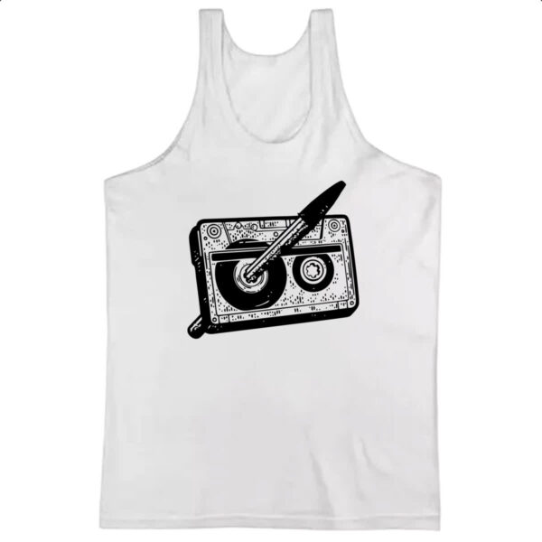 Camiseta Regata Nostalgia Fita K7 e Caneta