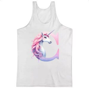 Camiseta Regata Unicornio Alfabeto Letra C