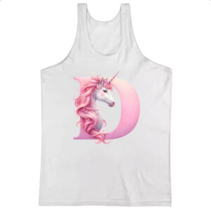 Camiseta Regata Unicornio Alfabeto Letra D