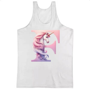 Camiseta Regata Unicornio Alfabeto Letra F