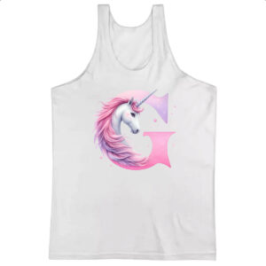 Camiseta Regata Unicornio Alfabeto Letra G