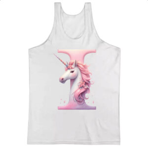 Camiseta Regata Unicornio Alfabeto Letra I