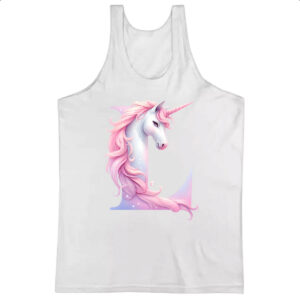 Camiseta Regata Unicornio Alfabeto Letra L