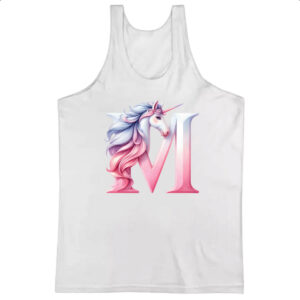 Camiseta Regata Unicornio Alfabeto Letra M