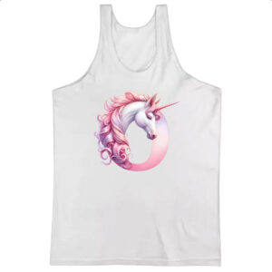 Camiseta Regata Unicornio Alfabeto Letra O