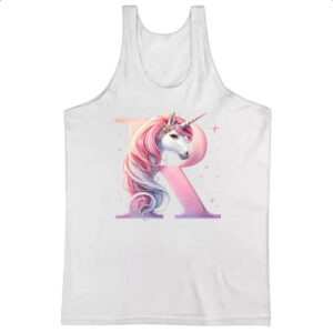 Camiseta Regata Unicornio Alfabeto Letra R